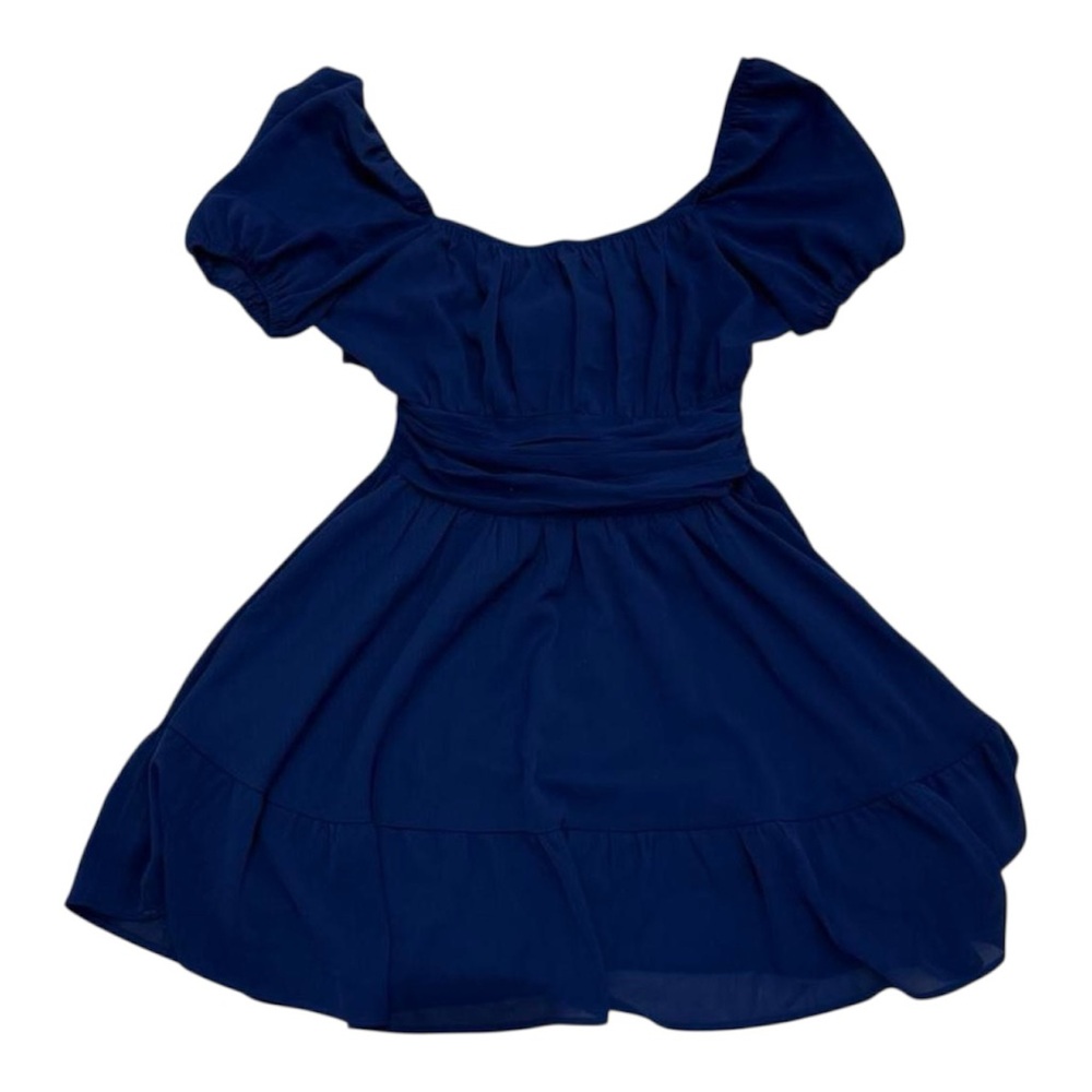 EXLURA Royal Blue Mini Dress